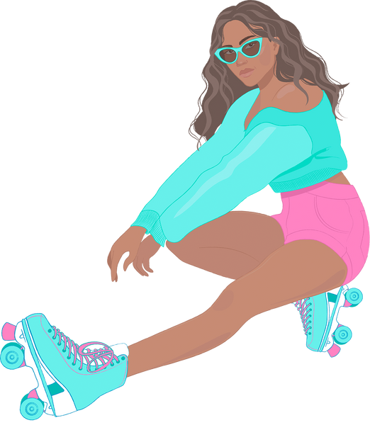 Woman Wearing Roller Skates